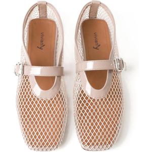 vivianly Mesh Ballet Flats Shoes for Women Flats Comfortable Dressy Round Toe Mesh Flats Fishnet Mary Jane Flats for Events Party Leisure, Size 10