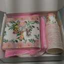 Safari Baby Shower Decorations Tableware Girl - Jungle Theme Party Supplies, Paper Plate, Cup, Napkin, Disposable Cutlery, Wild Animal Birthday Baby Shower Party Decorations | Serve 24 (Pink)