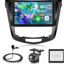 4G+64G Android Stereo for Nissan Rogue X-Trail Qashqai 2014-2018 Radio Upgrade 10.1 Inch Touch Screen Head Unit, Car Stereo with Wireless Carplay Android Auto GPS WiFi DSP Bluetooth FM RDS Backup Cam