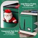 2 x Christmas Figurine Storage Box & Nutcracker Storage Containers with Visible Lid and Cardboard Dividers, Keeps 8 Holiday 15"-Figurine Collectibles, Xmas Decoration Storage Bag, 600D Oxford / Green