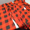 Samring Women Pajamas Sets 2 Piece Short Sleeve Soft Sleepwear Pjs Lounge Set Button Down Nightwear with Long Pants, Red And Black Medium