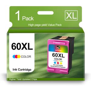 SHUPAN 60XL Color Ink Cartridge Replacement for HP 60 60 XL Ink Work for PhotoSmart C4780 C4680 C4795 C4650 DeskJet F4480 F4440 F4280 Envy 110 Printer (1 Tri-Color)