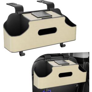 Car Seat Back Storage Box, Multifunctional Cup Holder Tissue Holder Mobile Phone Bracket, Portable Hanging Organizer for Handbags Wallets, for Most Cars Storage Accessories (Black)