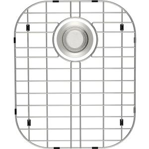 SANNO Kitchen Sink Protectors, 16.14" L X 13" W Stainless Steel Sink Grid with Rear Drain Hole, Double Sink Rack, 1pack (16.14"x 13",rear,1pack)