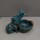 aboxoo Hippo Statue,Large Hippopotamus Figurine Home Sculpture with Resin, Hippo Candy Jar, Candy Dish Bowl for Office Desk, Key Bowl for Entryway Table,Container Storage Art Decor Box(Dark Blue)