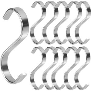 10PCS Gold S Shaped Hooks, 2.7 InchesPack Hangers Hooks for Living Room, Bathroom, Bedroom, Kitchen Hanging Clothes, Towels, Hats, Coats (Gold, 2.7inch)