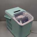 Countertop Ice Maker, 9 Cubes in 6 Mins, 26lbs in 24Hrs, 2 Sizes of Bullet Ice, Auto-Cleaning, Portable Ice Machine with Handle, Basket and Scoop for Home Kitchen, Party and Camping (Green)