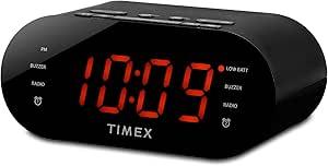 Timex T231G AM/FM Dual Alarm Clock Radio with 1.2-Inch Display and Line-in Jack (Gunmetal)