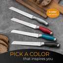 Orblue Serrated Bread Knife with Upgraded Stainless Steel Razor Sharp Wavy Edge - Bread Cutter Ideal for Slicing Homemade Bagels, Cake (8-Inch Blade with 5-Inch Handle) (Ageless Silver)