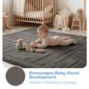 Baby Play Mat for Floor, 1.3" Thick 79x118 Plush Soft Foam Mats for Toddler Kids Crawling, Non-Slip Easy Care Nursery Rug for Playroom Living Room, Dark Grey