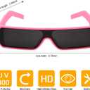 TYA Oversized Wrap Around Sunglasses for Women Men, Futuristic Rave Curved Lens Shades, Fashion Trendy Shield Sun Glasses (Small Pink Frame - Black Lens)