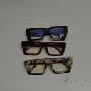 JM 3 Pack Oprah Style Reading Glasses for Women Men, Fashion Square Blue Light Blocking Readers (Mixed Color)