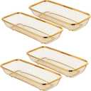 4-Pack Gold Flatware Organizer - Sturdy Mesh Design, Dishwasher-Safe & Easy-Clean Utensil Holder, Silverware Container Drawer Storage
