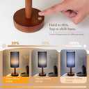 LALISU Small Table Lamp Nightstand Lamp Linen Lampshade Bedroom Wood Base Small Bedside Lamp for Night Stands, Desk Lamps for Reading Living Room, Office (LED Bulb Included) (Blue)