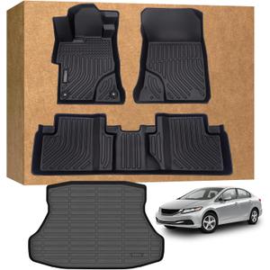 Floor Mats for 2012-2015 Honda Civic & Civic Si Only Sedan (Not for Coupe)