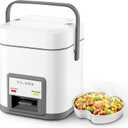 TLOG Mini Rice Cooker 2.5-Cup Uncooked(5-Cup cooked), Healthy Ceramic Coating 1.2L Small Rice Cooker for 1-3 People, Portable Travel Rice Cooker with Steam Tray, Oatmeal, Veggies