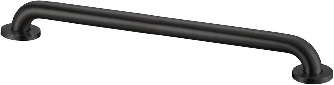 Stardrix 24-Inch ADA Compliant Grab Bar, 1.5" Diameter, Concealed Mounting Flanges, Handicap Friendly, Commercial & Residential Bathrooms, Matte Black Stainless Steel