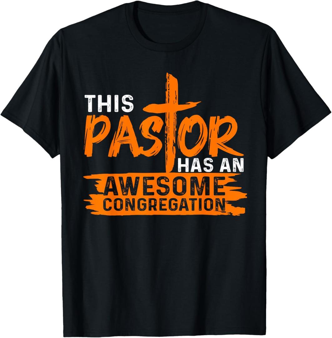 Funny Pastor Appreciation Gift Men Christian Church Priest T-Shirt (Small, Black)