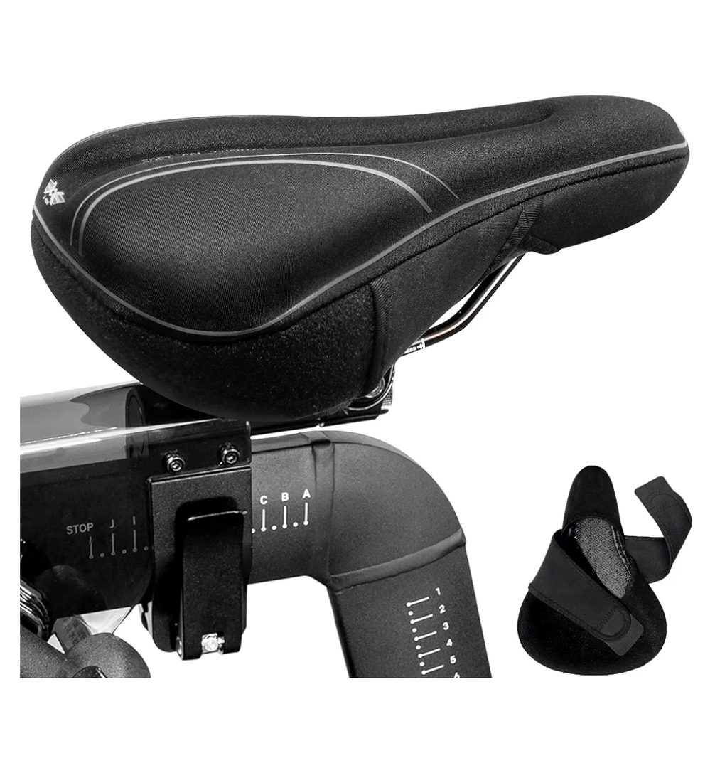 X Wing Bike Seat Cover Padded with Memory Foam OR Gel, Bicycle Saddle Soft for Men Women, Comfort Exercise Cycle Seats Cushion Padded Fits Stationary Bikes, Spin, for Indoor and Outdoor Cycling