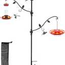yosager Deck Pole Bird Feeding Station Kit, Porch Multi Hook Bird Feeder Hanging Kit with Two Adjustable Branches, Attracting Wild Birds, Planter Hanger