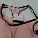 Womens Sport Two Piece Swimsuits Racerback Tops Boyshort Bottom (Small, Pink&rose)