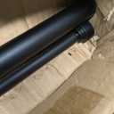Heavy Duty Double Curtain Rods With Cylindrical Cap Finials 36 to 72" Telescoping 1 Inch Diameter Front and 5/8 Inch Diameter Back Window Drapery Rods, Matte Black