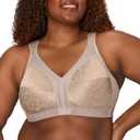 Playtex Women's Wireless Bra, 18 Hour Plus-Size Bras Full Coverage, Smoothing, 4693, Single or 2-Pack (Beige, 36D)