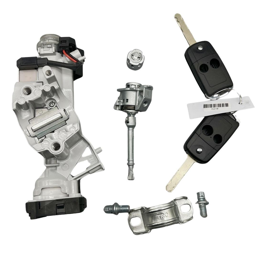 Ignition Switch Door Lock Cylinder Keys Full Set for Honda CRV 2012 2013 2014 2015 2016 Left Door Lock Cylinder Steering Starter Housing Fuel Cap 3-Button Key Shell Without Transponder 46 Chip