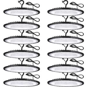 12 Pack 200W UFO Led High Bay Light Fixture,120VAC,30800LM,5000K Daylight Commercial Shop Bay Lighting,[850W MH/HPS Equiv.] US Plug Area Lighting for Garage/Warehouse/Barn/Gym/Factory/Workshop