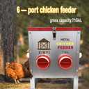 XINYI 7.1 Gallon Auto Chicken Feeder, 6 Ports Galvanized Chicken Feeder, Large Chicken Food Container No Waste & Rodent Proof Chicken Food Dispenser System, Weatherproof Duck Feeder
