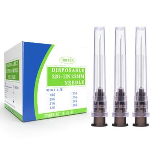 2 x 100 Pack 22 Gauge 1 Inch Needle 25mm with Cap for Industrial, Scientific Labs, Individually Sealed