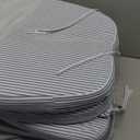 AAAAAcessories D-Shaped Chair Cushions, 2" Thick Dining Chair Pads with Ties and Removable, Machine-Washable Cover, 17" x 16", Set of 4, Pinstripe Blue