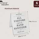 Stockroom Plus Double-Sided Metal Safety Signs, All Visitors Must Wash Hands (5x7 In) - 6 Pack