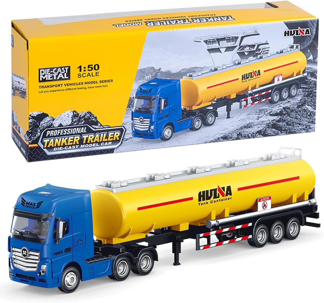 Tanker Trailer Vehicles Toys,1:50 Scale Diecast Site Tanker Truck, Toy Trucks for Kids