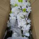 BINCUE Artificial White Cherry Blossom Tree Fake Tree Cherry Blossom Decor Fake Flowers Faux Flowering Tree White Flowers Floral for Indoor Outdoor Room Home Decor Spring Gift 6FT
