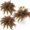 2 Pack 44'' Artificial Boston Fern Fall Porch Decor Hanging Plants Natural Indoor Outdoor Large Fake Ferns for Home, Garden, Thanksgiving, Autumn Decor