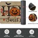 Artoid Mode Home Sweet Jack-O'-Lantern Pumpkin Halloween Kitchen Mats Set of 2, Low-Profile Decor Kitchen Rugs for Floor - 17x29 and 17x47 Inch