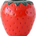 Strawberry Flower Vase Creative Ceramic Strawberry Pot Planter Unique Large Strawberry Vase for Living Room, Kitchen Storage