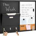 Juvale White Board Message Command Center & Wall Organizer - 21.9 x 18.2 x 0.6 in, White - Dry Erase Calendar for Wall with Chalkboard & Cork Surface