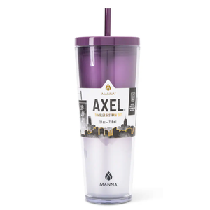 Manna™ Axel™ Plastic Tumbler & Straw Set - Purple