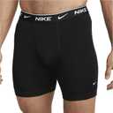 Nike Men's Essential Cotton Stretch W/Fly Boxer Brief Underwear (3-Pack) (Black / Grey/ White) XL