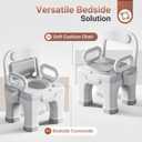 Bedside Commode, Upgraded Safety Commode Toilet for Elderly Disabled, Potty Chair for Adult with Enlarged Arms, Height Adjustable, 900lbs Heavy Duty Bedside Commodes for Seniors