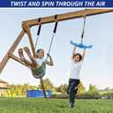 Ninja-Twister Swing Spins Set: Slackline Attachments - 360 Handle Twist-Spin Flips Toy Activate Ninja Powers Warrior Accessories Kids Hang Toys for Playground Backyard Blue