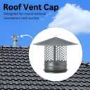 Steinberg14 Metal Roof Cowl 4 inch Exhaust Tube End - Round Roof Vent Cover - Rain Snow Hat - Vent Cowl Cap with Bird Guard - Mesh Protector