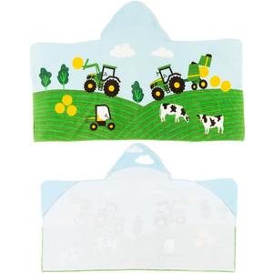 John Deere Tractor Farm Kids Super Soft Bath/Pool/Beach Soft Cotton Terry Hooded Towel Wrap, 24 in x 50 in, (Officially Licensed Product) by Franco