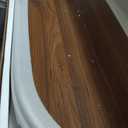 Coffee Table for Living Room, Modern Oval Coffee Table with Cabinets & Sliding Doors, Home Small Space, 47.2" Fluted Center Table, Walnut