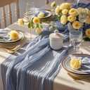6 Pieces Cheesecloth Table Runners 10 Ft Gauze Table Cloth for Boho, Rustic Wedding Arch, Baby Shower Decorations Birthday Party (6, Dusty Blue)