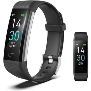 Fitness Tracker with Heart Rate Monitor/Step Counter/Calories, Activity Tracker Smart Watch Sleep Monitor IP68 Health Tracker Pedometer for Man Women (Black)