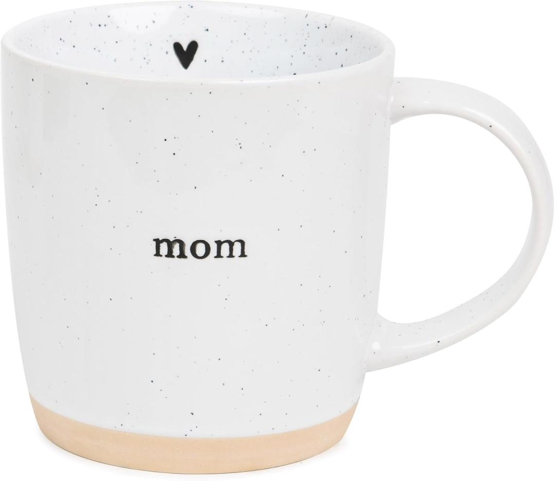 UnBoxMe Mom Coffee Mug, 12 oz Speckled Ceramic Heart Mug, Dishwasher & Microwave Safe, Gift for Mom or Grandma