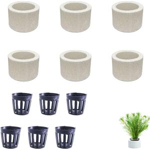 6 PCS Anti-Floating Ceramic Aquarium Plant Rings, Aquatic Plants Fixed Rings, Aquarium Landscape Ceramic Plant Fixing Aquarium Plant Weights Pot Fish Tank Accessories